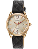 Citizen DRIVE LTR Womens Watch - Gold-Tone Case - Black Strap - Date - FE6083-13P