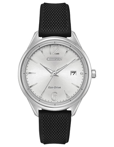 Citizen Eco-Drive Chandler Crystal Watch - Stainless - Black Silicone Strap - FE6100-16A_53c492c5-9081-4e96-9457-f1106325a4a1