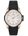 Citizen DRIVE AR Womens Sport Watch - Rose Gold - Tone - Date - Black Silicone - FE6133-09A