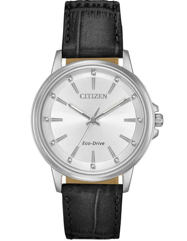 Citizen Eco-Drive Chandler  Womens  - Swarovski - Stainless Steel -Leather Strap - FE7030-14A_42ec875a-7136-46d3-be4b-ad62ccff707e