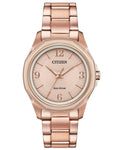 Citizen DRIVE AR Womens Watch - Rose Gold-Tone - Rose-Gold Dial - Bracelet - FE7053-51X