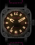 Lum-Tec G10 Mens - Stainless Steel Case - Neon Pink - Leather - 200 Meters - G10A_2c969fc9-3a4d-4885-80a7-f3a8a735fcb0