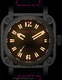 Lum-Tec G10 Mens - Stainless Steel Case - Neon Pink - Leather - 200 Meters - G10A_2c969fc9-3a4d-4885-80a7-f3a8a735fcb0