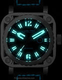 Lum-Tec G5 Mens - Stainless Steel - Blue Accents - Leather - 200 Meters - G5A_69979112-e849-489b-9d24-b6ee3ce6b345