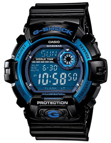 Casio Mens G-Shock Black and Blue - Super Illuminator - 200M WR - Flash Alert - G8900A-1_97274cc9-81c1-4337-a66b-231c17e104a8