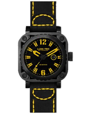 Lum-Tec G8 Mens - Titanium Carbide Plating - Yellow Accents - Leather - 200m - G8_b403a8d6-a4ad-4bbf-b252-846b8d9266a3