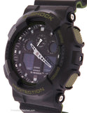 Casio Mens G-Shock Layered Band Series - Black & Green - Magnetic Resistant - GA100L-1AA