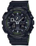 Casio Mens G-Shock Layered Band Series - Black & Green - Magnetic Resistant - GA100L-1A