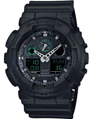 Casio G-Shock Mens LG Analog Digital Chronograph - Magnetic Resistant - Black - GA100MB-1A