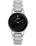 Citizen Eco-Drive Ladies Axiom - Stainless Bracelet & Case - Black Dial - Date - GA1050-51E