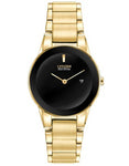 Citizen Eco-Drive Ladies Axiom - Gold-Tone IP Bracelet & Case - Black Dial - GA1052-55E