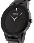 Citizen Eco-Drive Axiom Ladies Strap Watch - Black Dial and Case - Date Display - GA1055-06EA