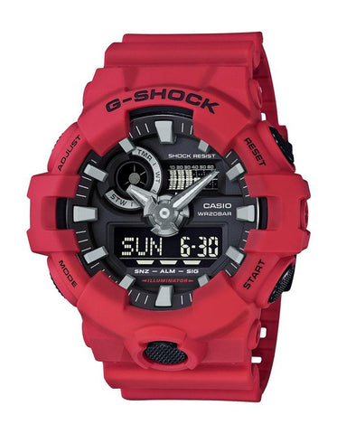 Casio G-Shock Mens Analog/Digital - Red - World Time - GA700-4A