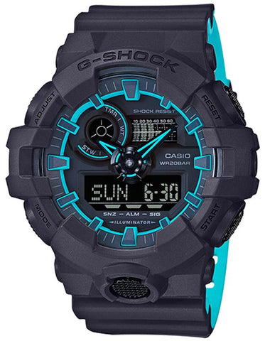 Casio G-Shock Mens Watch - Analog/Digital - Matte Black/Neon Blue - 200M - GA700SE-1A2_0735b2b7-84ab-4617-9b37-b978fe922d86