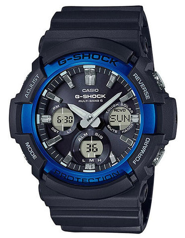 Casio G-Shock Mens GAS100 Series - Analog/Digital - Black & Blue - World Time - GAS100B-1A2