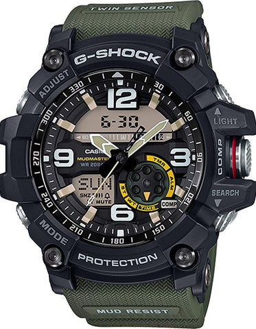 Casio Mens G-Shock Mudmaster Watch - Twin Sensor - 200M - Green Strap - GG1000-1A3_e41e558d-d52d-4079-ab50-56f0cc2c489d