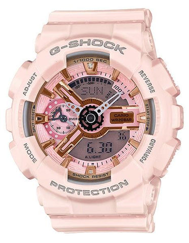 Casio G-Shock S Series - Light Pink & Rose Gold-Tone - Magnetic Resistant - GMAS110MP-4A1