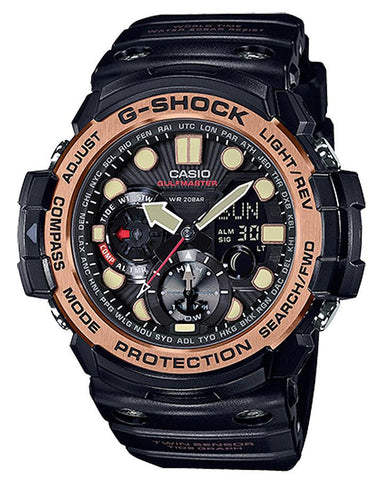 Casio Mens G-Shock Gulfmaster - Twin Sensor - Black Case & Rose Gold-Tone - 200m - GN1000RG-1A_2971289a-0855-4bce-8d68-9920b1c750df