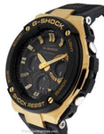 Casio Mens G-Shock G-Steel Solar Watch - Ana-Digi - Gold Accents - Black Strap - GSTS100G-1AA