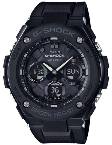 Casio Mens G-Shock G-Steel - Stainless - Black - Solar - Strap - 200m - LED - GSTS100G-1B