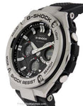 Casio Mens G-Shock G-Steel Solar Watch - Ana-Digi - Silver Accents - Black Strap - GSTS110-1AA