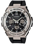 Casio Mens G-Shock G-Steel Solar Watch - Ana-Digi - Silver Accents - Black Strap - GSTS110-1A