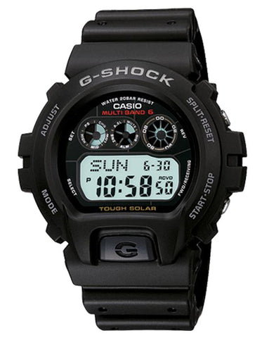 Solar Atomic Multi-Band 6 G-Shock by Casio - Black Resin Band - Auto Calendar - GW6900-1