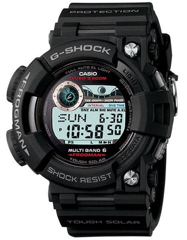 Casio G-Shock Atomic Solar Frogman with Tide & Moon Graph - Black Case & Strap - GWF1000-1