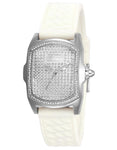 INVICTA Lupah Womens Watch - Pave Dial -  Stainless Steel - White Silicone Strap - INVICTA-22118