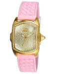 INVICTA Lupah Womens Watch - Pave Dial -  Gold-Tone - Pink Silicone Strap - INVICTA-22119