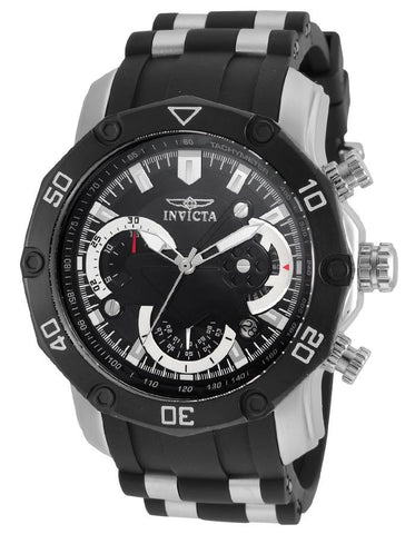 Invicta Mens Pro Diver Chronograph - Black Dial - Rubber Strap - 100m - Date - - INVICTA-22797