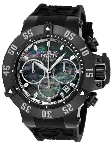 Invicta Mens Subaqua Chronograph - MOP Dial - Black Case - Rubber Strap - 500m - INVICTA-22922