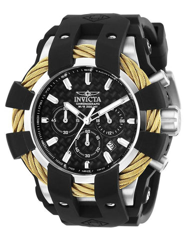 Invicta Mens Bolt Watch - Stainless - Black Rubber Strap & Protector - 200m - INVICTA-23858