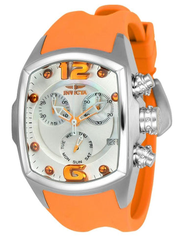 INVICTA Lupah Womens Watch - Stainless Steel - Sub-dials - Orange Polyurethane - INVICTA-24051