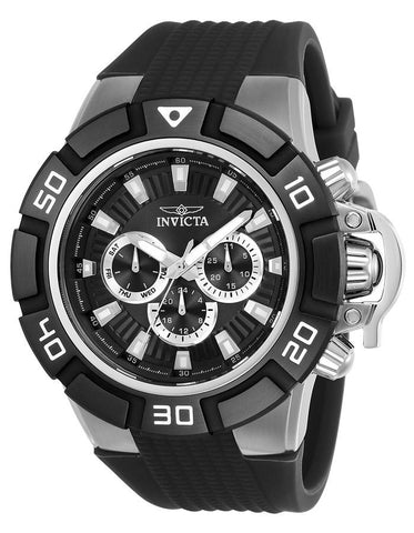 INVICTA I-Force Mens Day / Date Watch - Black Dial & Silicone Strap - 100m - INVICTA-24385