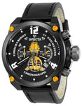 INVICTA Character Collection Mens Watch - Garfield - Black Metal - Black Leather - INVICTA-24888