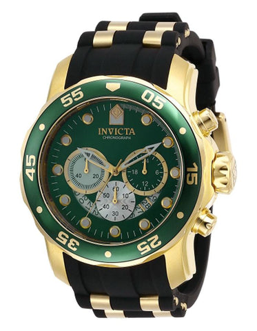 INVICTA Pro Diver Mens Watch - Gold-Tone - Chronograph - Green Dial - Silicone - INVICTA-28724_1ba7b868-d910-4ce5-85cd-dcd1497eccdb