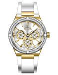 INVICTA Bolt Womens Watch - Gold-Tone Case - Cable Bezel - White Silicone Strap - INVICTA-28913