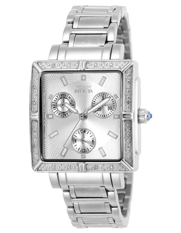 Invicta Womens 16 Crystal Square Chronograph - Stainless - Date - 100 Meters - INVICTA-5377