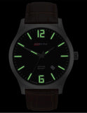 ArmourLite Isobrite Grand Slimline Series - Black Dial - Brown Leather Strap - ISO907B