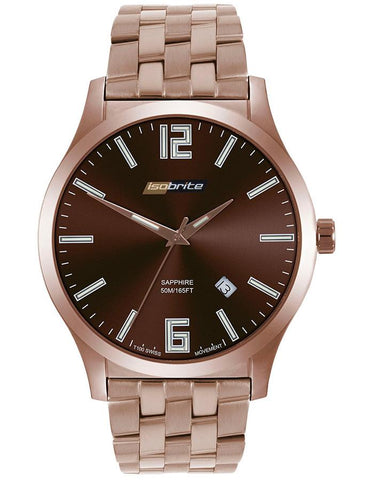 ArmourLite Isobrite Grand Slimline - Brown Dial - Rose Tone Stainless Bracelet - ISO914