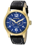 Invicta Mens Specialty Watch - Gold-Tone - Blue Dial - Leather Strap - Invicta-12173_3621a340-1002-4d27-b7c1-653b8b4edbad