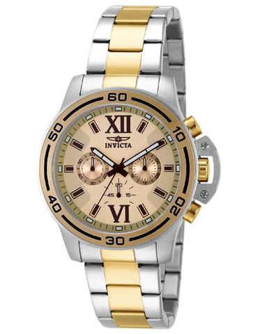 INVICTA Specialty Mens Chronograph - Two-Tone - Champagne Dial - Crown Guard - Invicta-15058