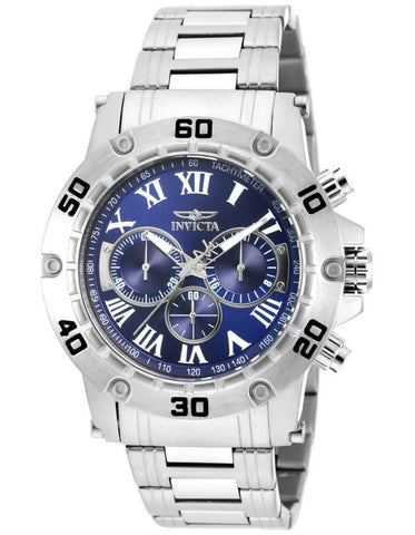 INVICTA Specialty Mens Chronograph - Blue Dial - Tachymeter - Stainless Bracelet - Invicta-19697