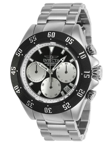 INVICTA Speedway Mens Chronograph - Black & Silver - Stainless Steel - Date - Invicta-22396