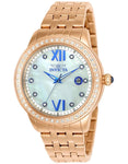 INVICTA Angel Womens 48 Crystal Watch - Rose-Tone - Mother of Pearl Dial - 100m - Invicta-23663