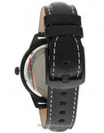 Jorg Gray 1950 Mens Date Watch - Black Steel - Black Dial - Black Leather - JG1950-12B