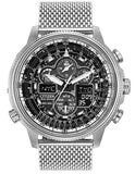 Citizen Eco-Drive Mens Navihawk AT Chrono - Stainless Steel & Black - Atomic - JY8030-83E