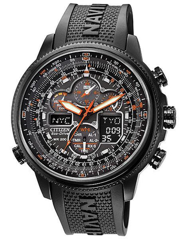 Citizen Eco-Drive Navihawk AT Mens Chrono - Black Dial&#44; Case & Rubber Strap - JY8035-04E_79c26a60-8bb9-497d-9ef7-e2b44c5c0ba2