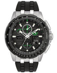 Citizen Mens Atomic Skyhawk A-T Chronograph - Black Dial - Strap - 200m - JY8051-08E